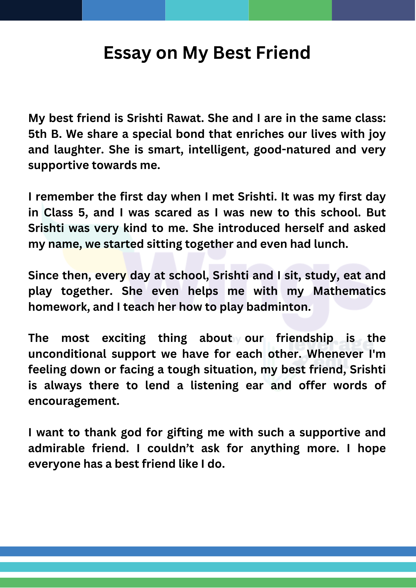 short essay on best friend