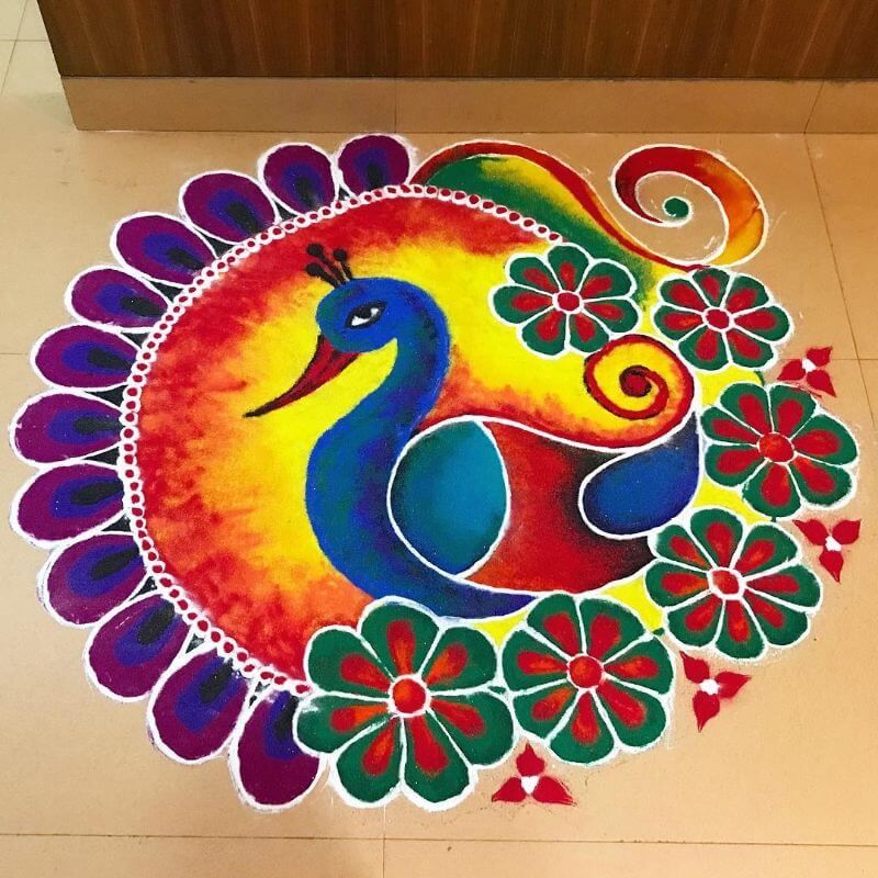 Peacock Rangoli Design
