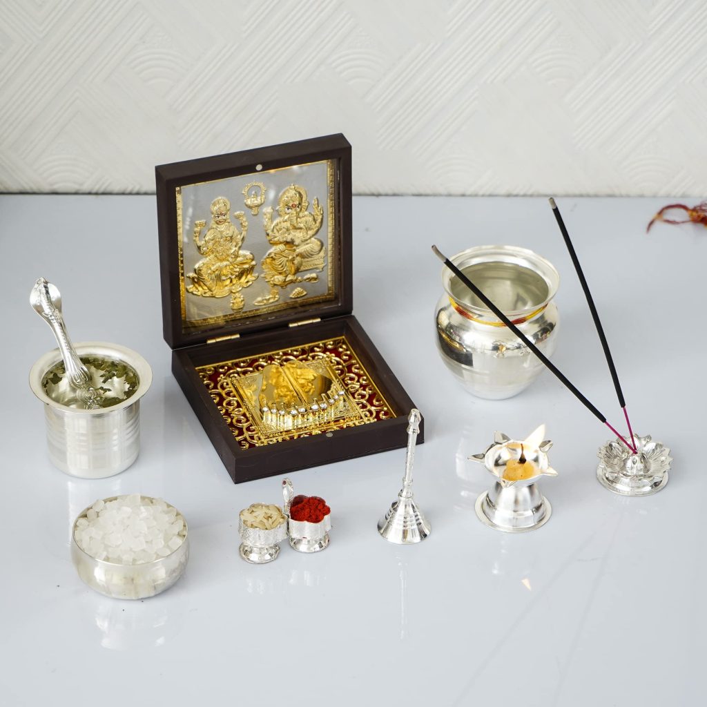 Lakshmi Ganesh Charan Paduka with Puja Kit