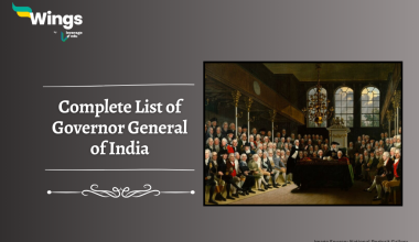 Complete List of Governor General of India