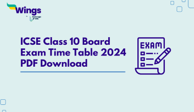 ICSE Class 10 Board Exam Time Table 2024 PDF Download