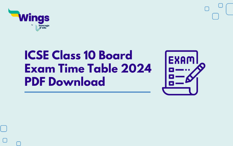 ICSE Class 10 Board Exam Time Table 2024 PDF Download