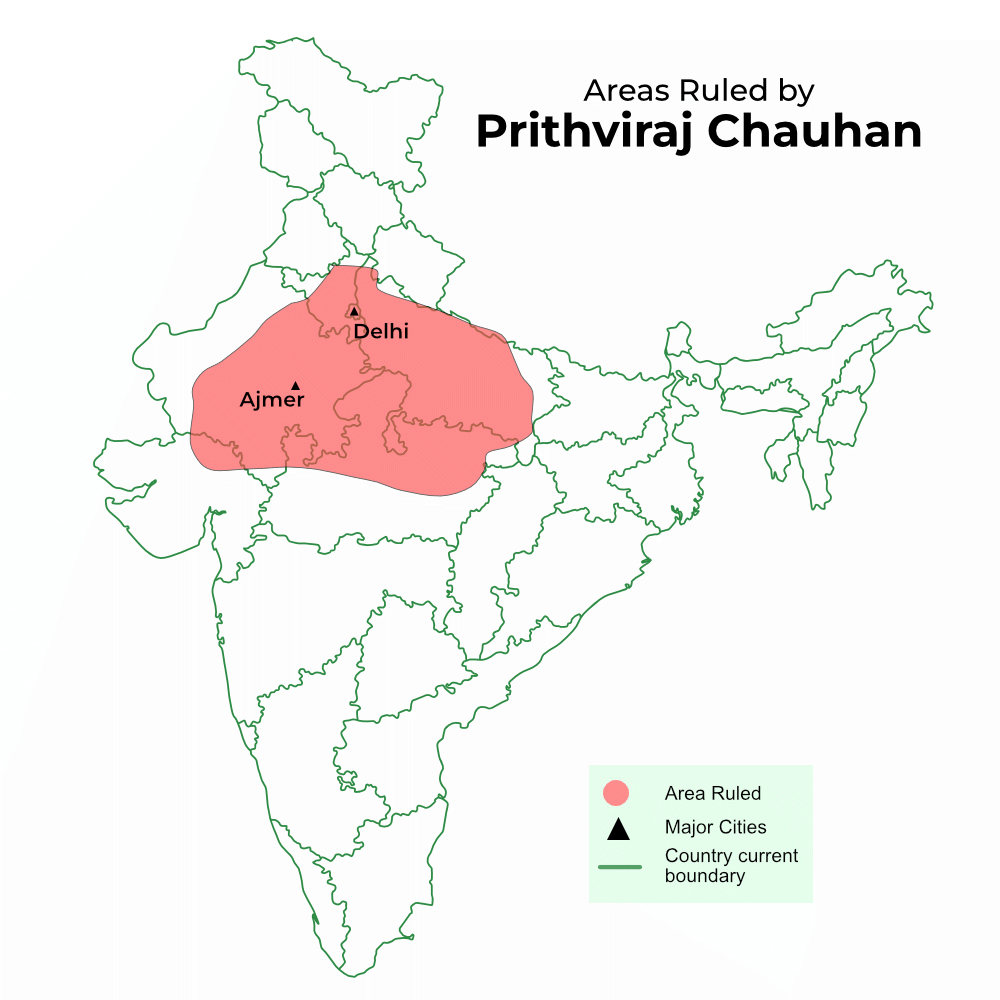 Area Ruled by Prithviraj Chauhan