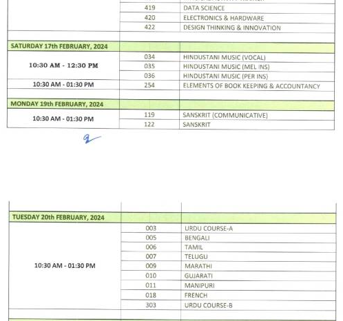 Class 10 CBSE Exam Datesheet 2024 (2)