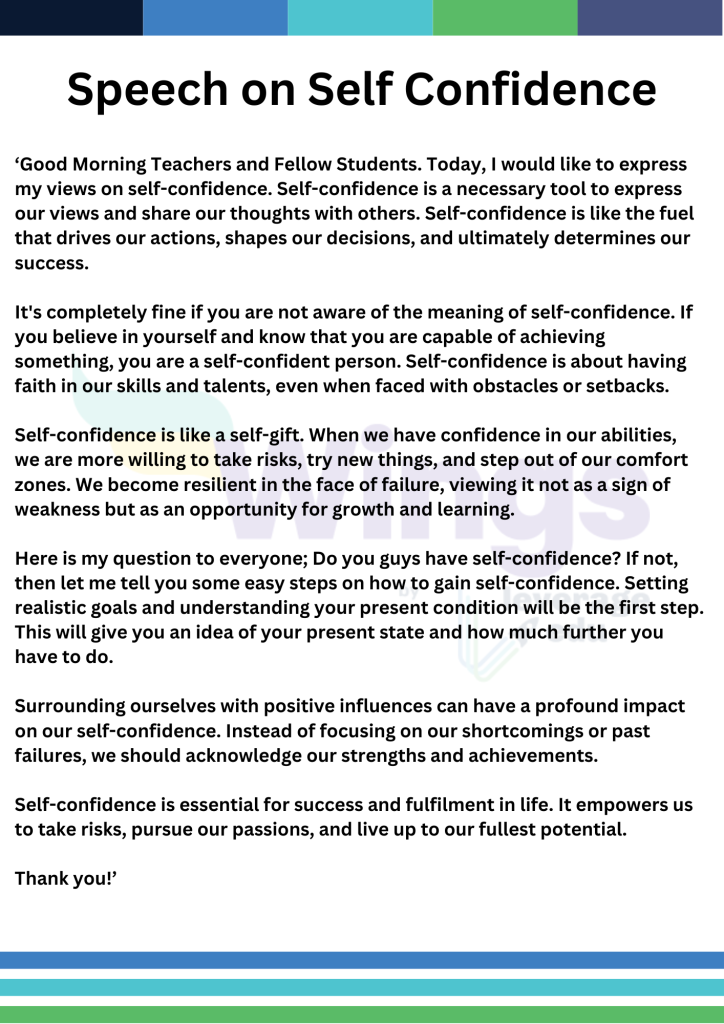 Speech on Self-Confidence: Sort and Long Speech for Students | Leverage Edu