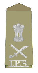 The Insignia of the Highest Police Rank in India- the Director General of Police. Source: Wikipedia. 
A Crossed Sword, Baton and State Emblem