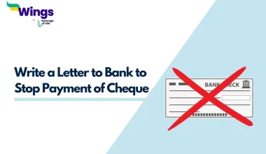 Write a Letter to Bank to Stop Payment of Cheque