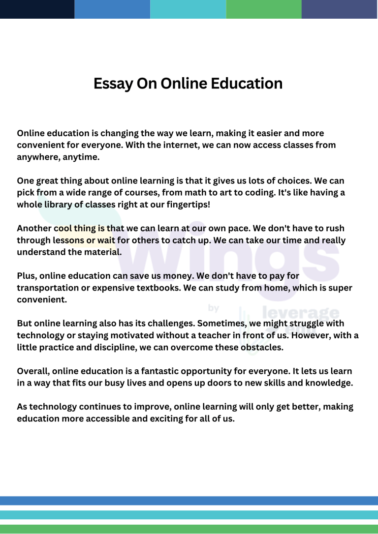 short essay on online courses