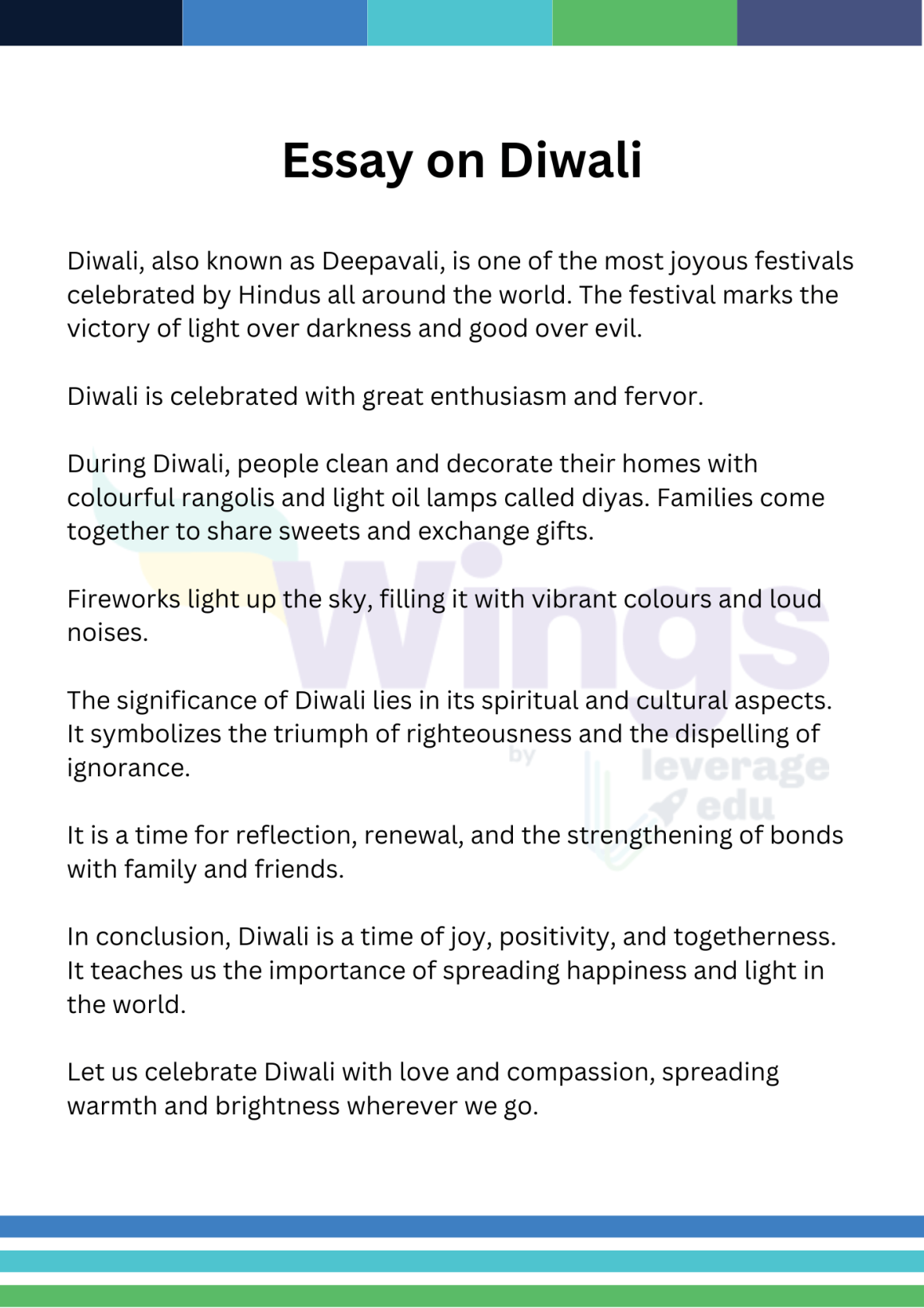 diwali essay in english 6th class