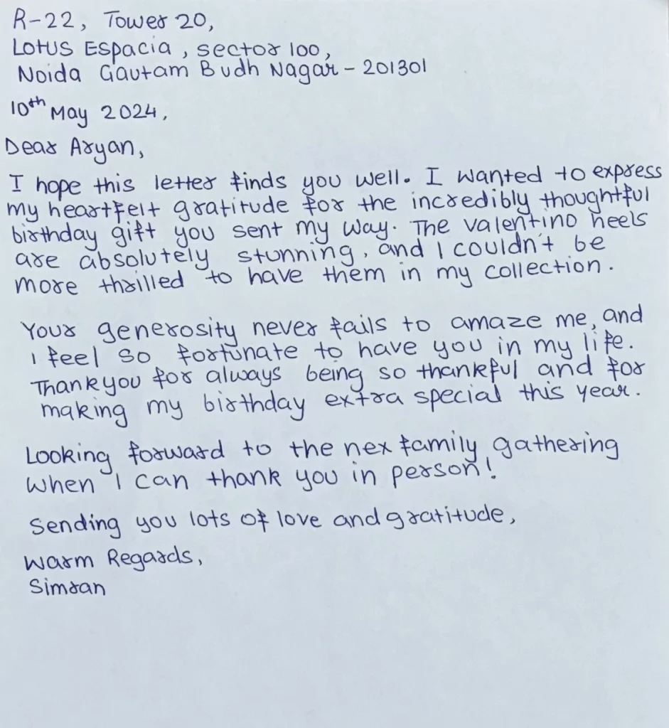 Letter to Your Cousin Thanking Him for the Birthday Gift