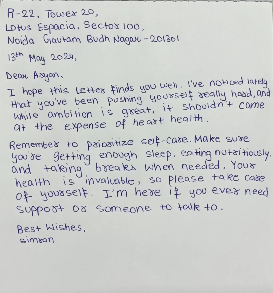 Letter to your Friend Advising Him to Take Care of His Health