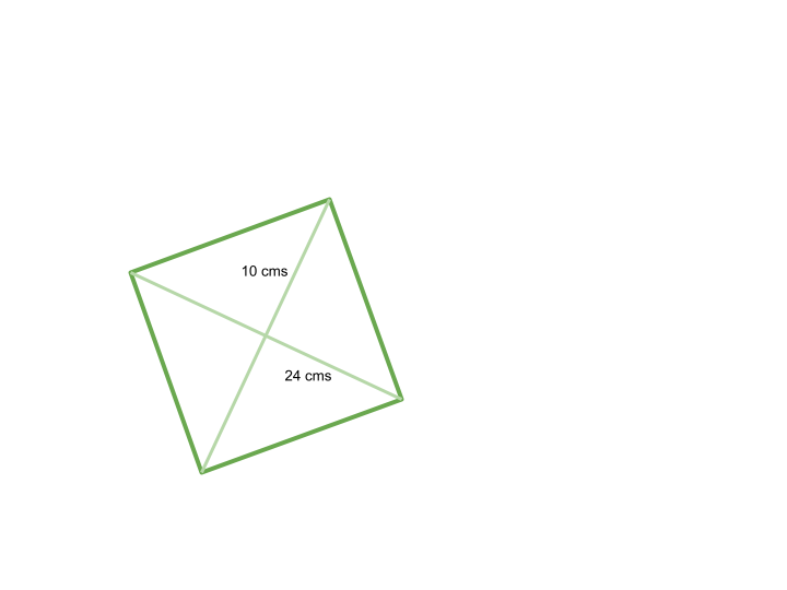 Rhombus with Diagonals 10 and 24 Rhombus with Diagonals 10 and 24