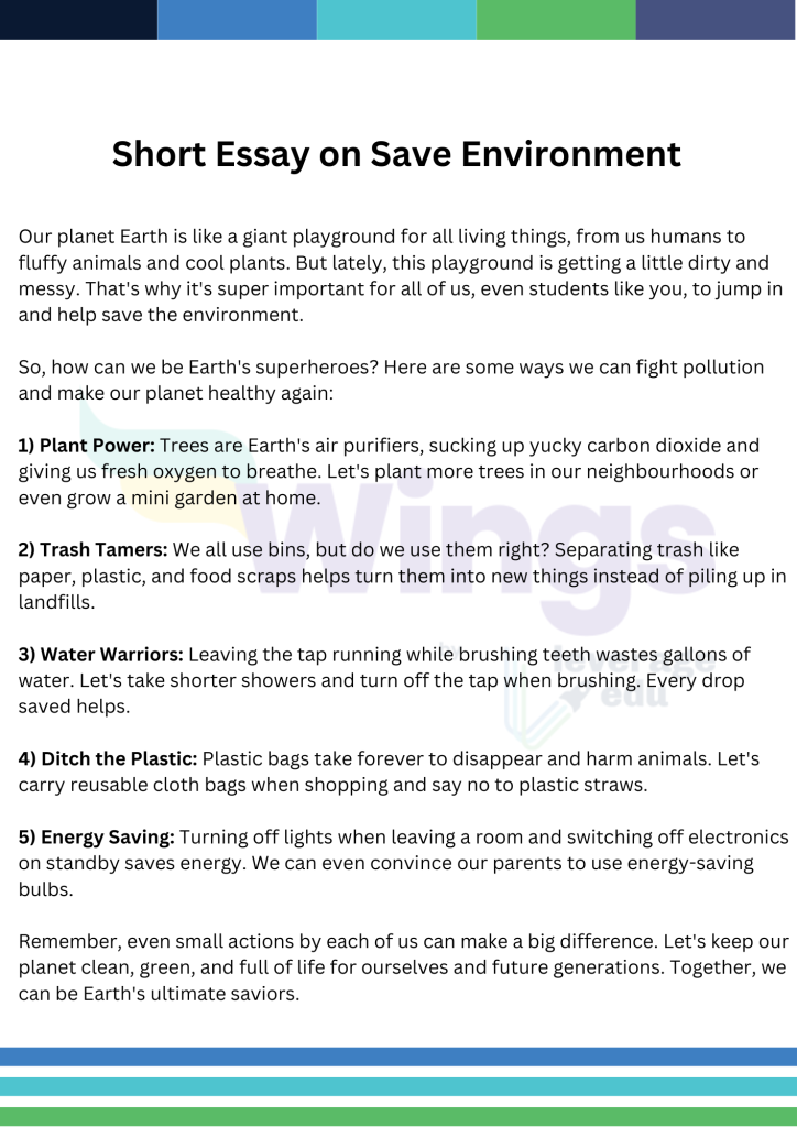essay on save environment