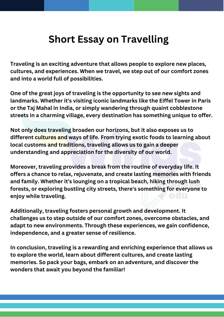 Essay on Travelling