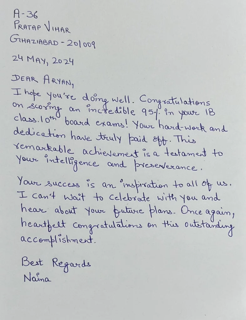 Letter to Your Friend Congratulations Him on His Success in the High School Examination