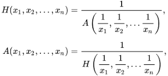 harmonic mean formula