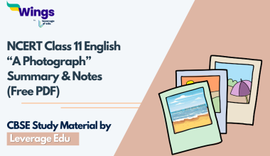 NCERT Class 11 English A Photograph Summary & Notes